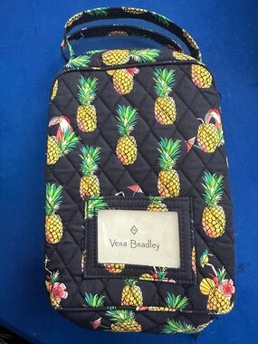 Vera Bradley Black Quilted Pineapple print lunch bag. New